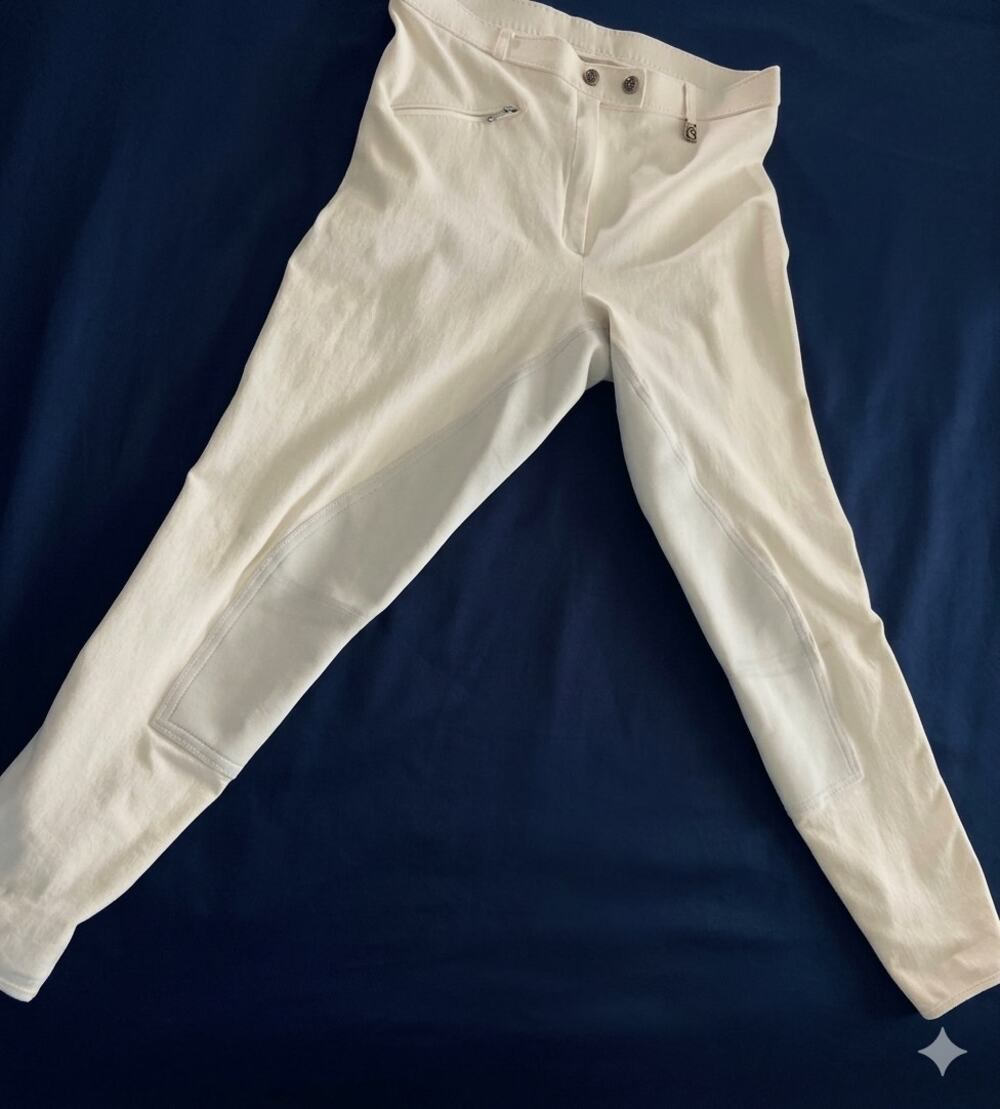 Cavallo White Cavasoft Full Seat Riding Breeches 32L